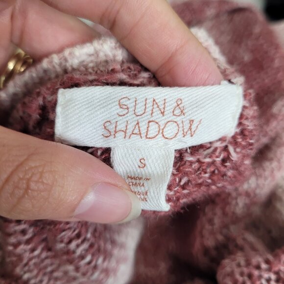 Sun & Shadow Longline Knit Pink Long Sleeve Ombre Open Front Cardigan Sweater - Picture 10 of 11